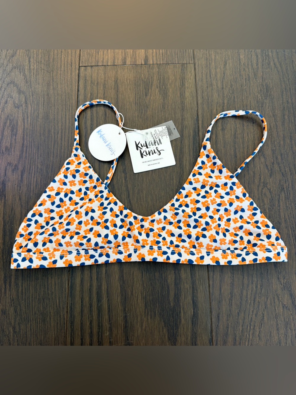 Kulani Kinis Orange and Blue Floral Bikini Bottom NWT XL